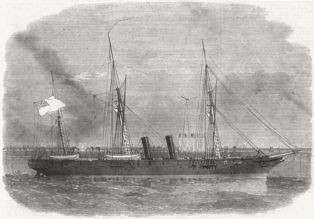 RAPPAHANNOCK. Confederate-ship lying, Calais Pier 1863 old antique print